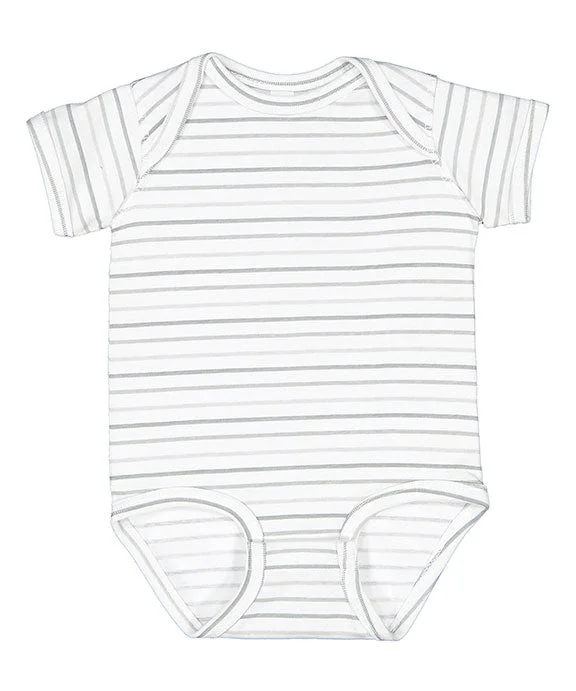 4424 - Rabbit Skins Infant Fine Jersey Lap-Shoulder Bodysuit | Shadow Stripe