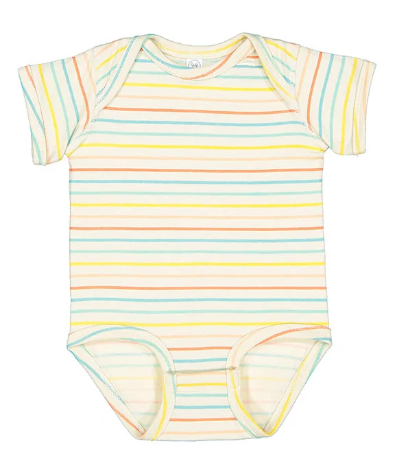 4424 - Rabbit Skins Infant Fine Jersey Lap-Shoulder Bodysuit | Sunkissed Stripe