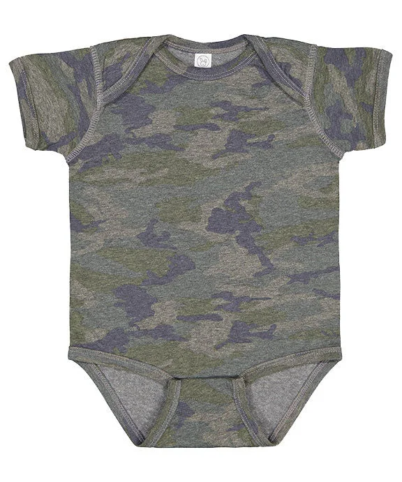 4424 - Rabbit Skins Infant Fine Jersey Lap-Shoulder Bodysuit | Vintage Camo