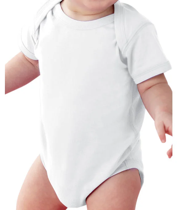 4424 - Rabbit Skins Infant Fine Jersey Lap-Shoulder Bodysuit | White