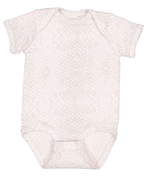 4424 - Rabbit Skins Infant Fine Jersey Lap-Shoulder Bodysuit | White Reptile