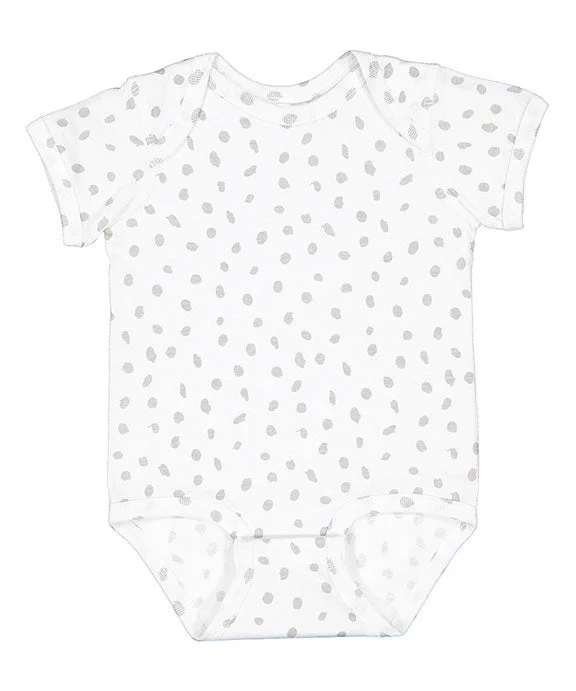 4424 - Rabbit Skins Infant Fine Jersey Lap-Shoulder Bodysuit | White Spot