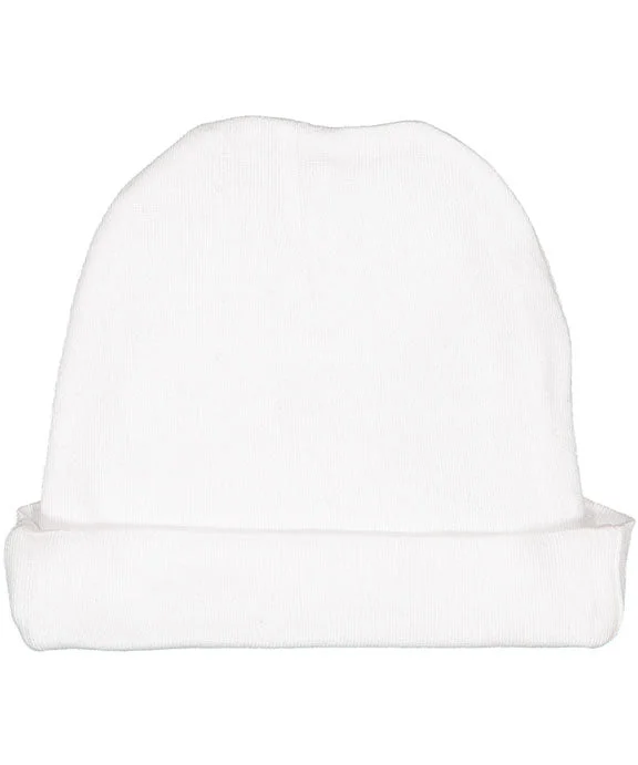 4451 - Rabbit Skins Infant Baby Rib Cap | White