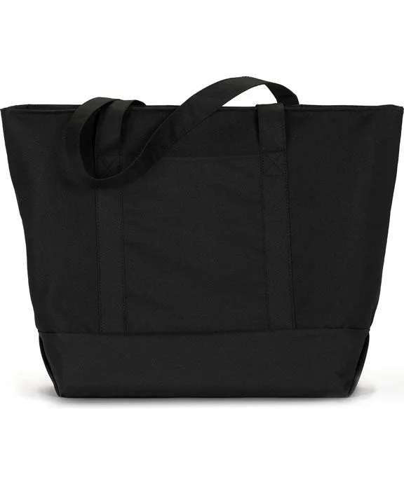 7006 - Liberty Bags Bay View Giant Zippered Boat Tote Bag | Black/Black