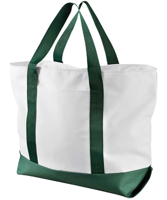 7006 - Liberty Bags Bay View Giant Zippered Boat Tote Bag | White/Forest