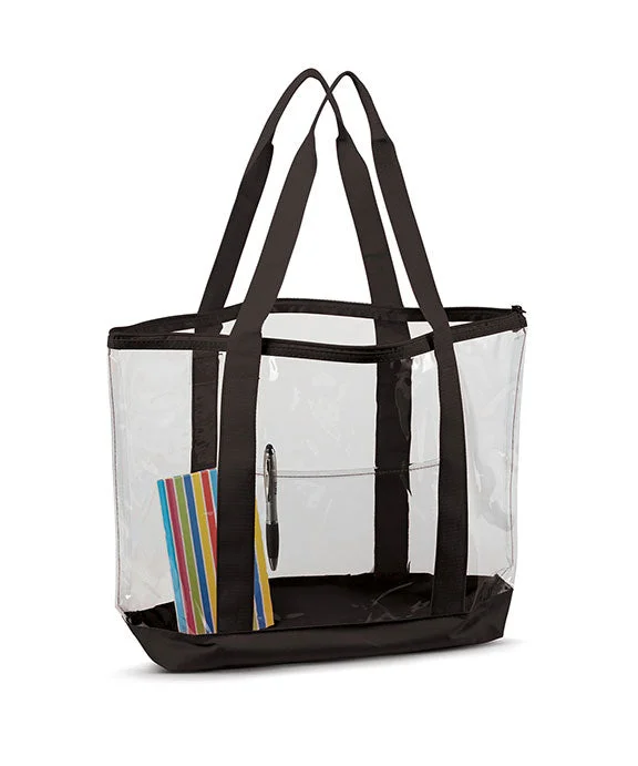 7009 - Liberty Bags Large Clear Tote Bag | Black