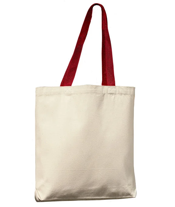 8868 - Liberty Bags Marianne Cotton Canvas Tote Bag | Natural/Red