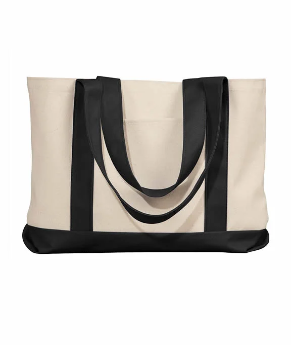 8869 - Liberty Bags Leeward Canvas Tote Bag | Natural/Black