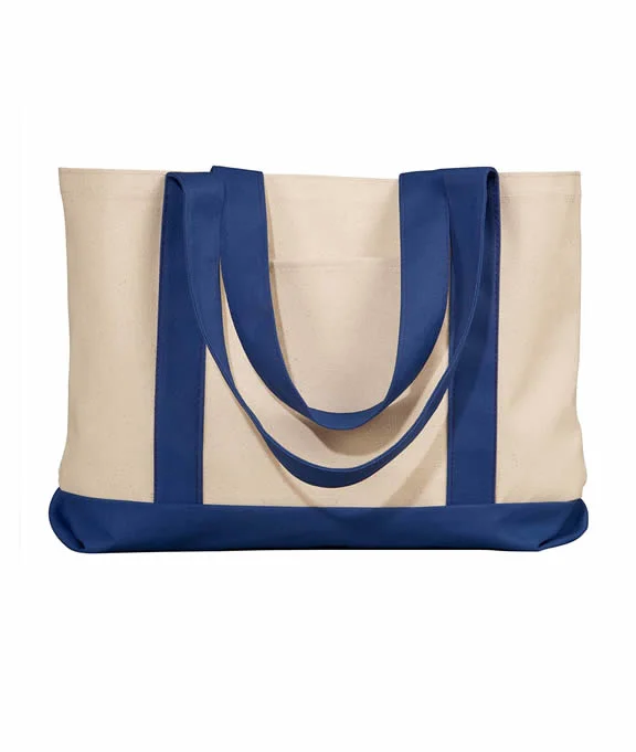 8869 - Liberty Bags Leeward Canvas Tote Bag | Natural/Navy