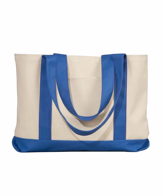 8869 - Liberty Bags Leeward Canvas Tote Bag | Natural/Royal