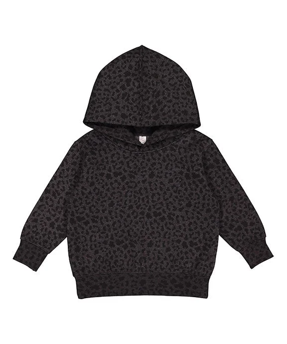 3326 - Rabbit Skins Toddler Hooded Pullover Sweatshirt with Pockets | Black Leopard