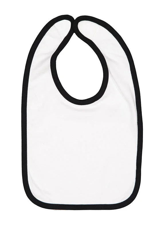 RS1004 - Rabbit Skins Infant Contrast Trim Bib | White/Black