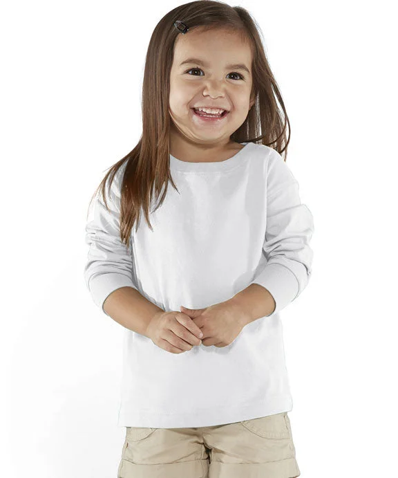 RS3302 - Rabbit Skins Toddler Long-Sleeve Fine Jersey T-Shirt | White