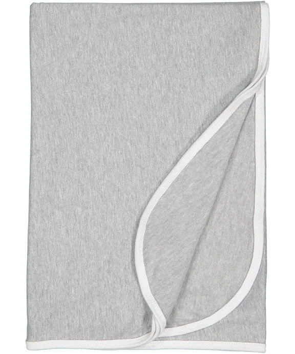 1110 - Rabbit Skins Infant Premium Jersey Blanket | Heather/White