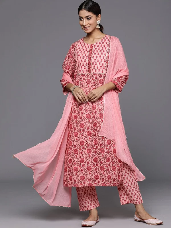 V Neck Collar Kurta Paired With Tonal Dupatta And Tonal Bottom.