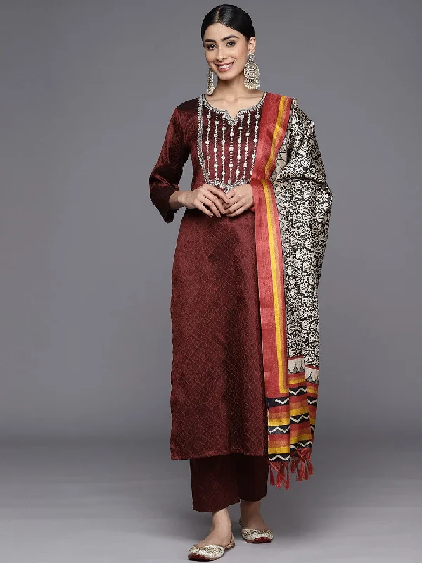 Varanga Women Ethnic Motifs Embroidered Sequinned Kurta with Trousers & With Dupatta