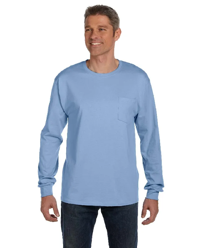 Hanes 5596 Men's Authentic-T Long-Sleeve Pocket T-Shirt