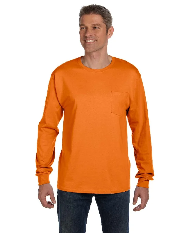 Hanes 5596 Men's Authentic-T Long-Sleeve Pocket T-Shirt