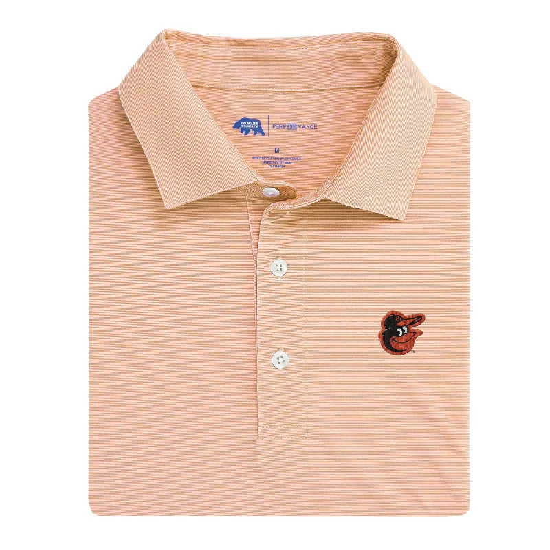 Baltimore Orioles Hairline Stripe Performance Polo