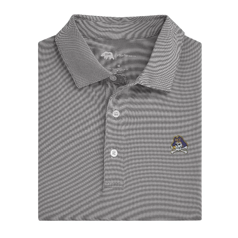 East Carolina Hairline Stripe Performance Polo