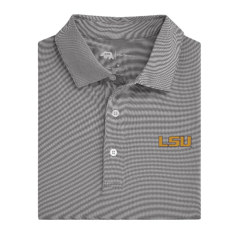 Hairline Stripe LSU Performance Polo