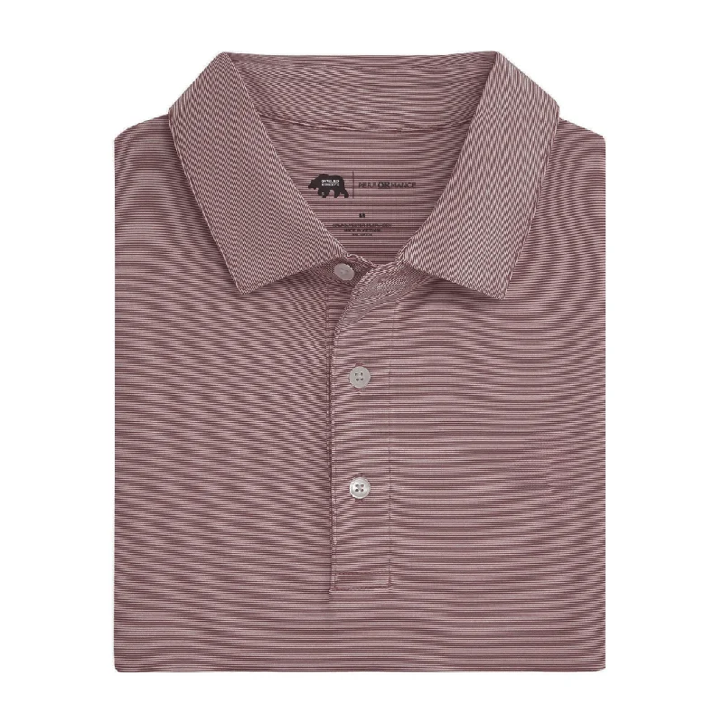 Hairline Stripe Performance Polo - Maroon