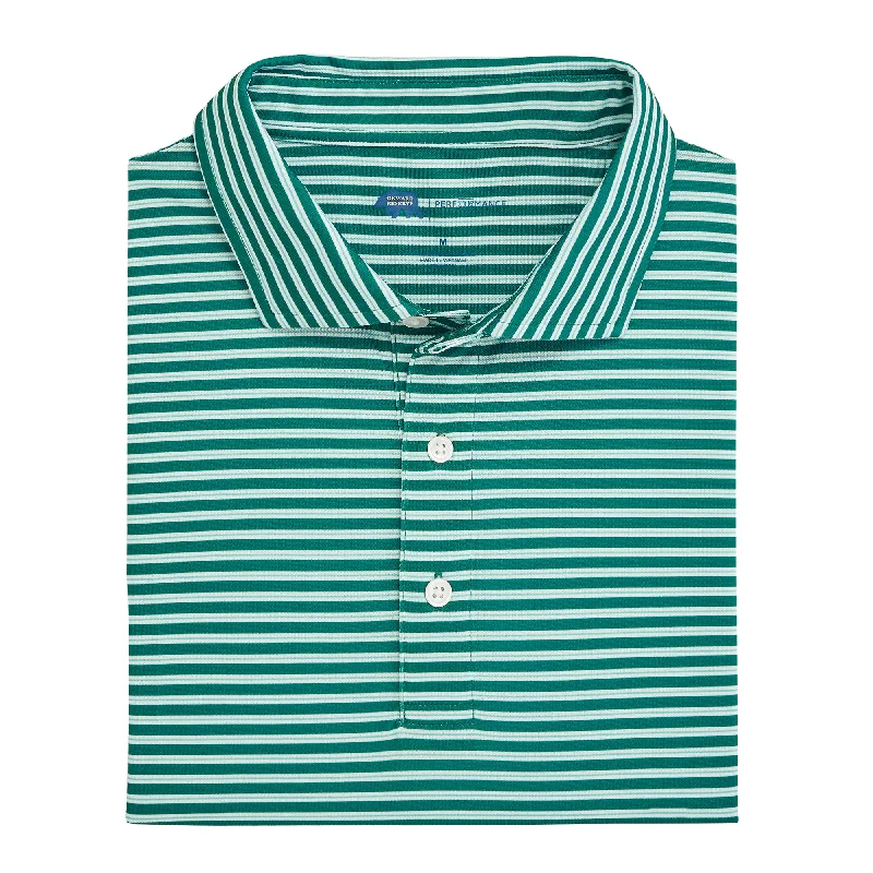 Match Stripe Performance Pique Polo - Posy Green