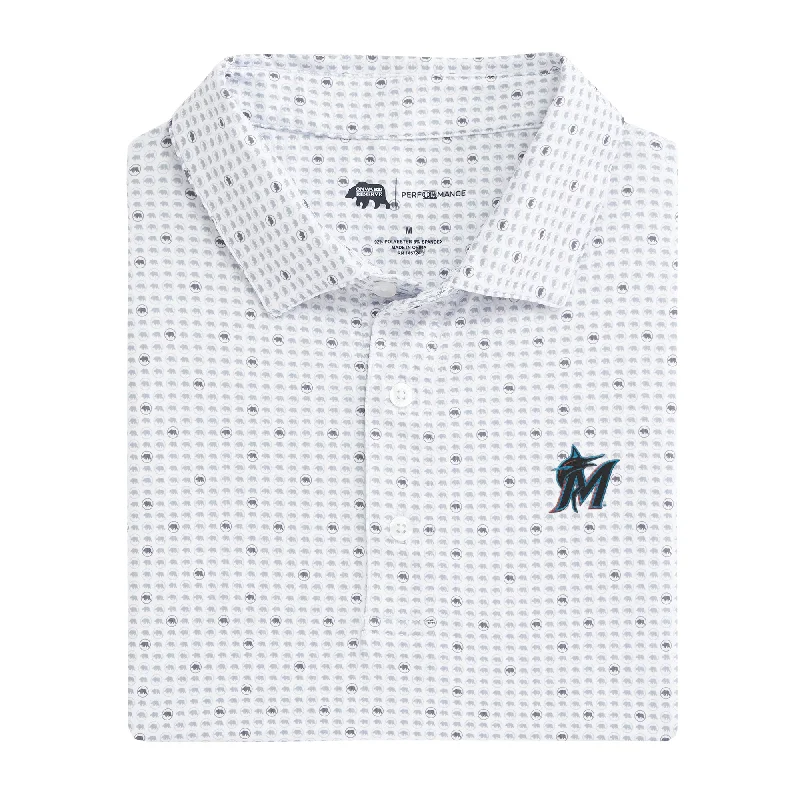 Miami Marlins Tour Logo Printed Performance Polo