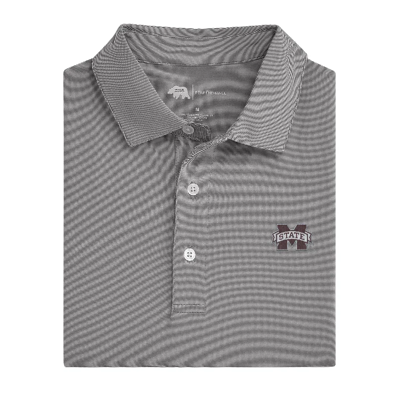 Mississippi State Hairline Stripe Performance Polo