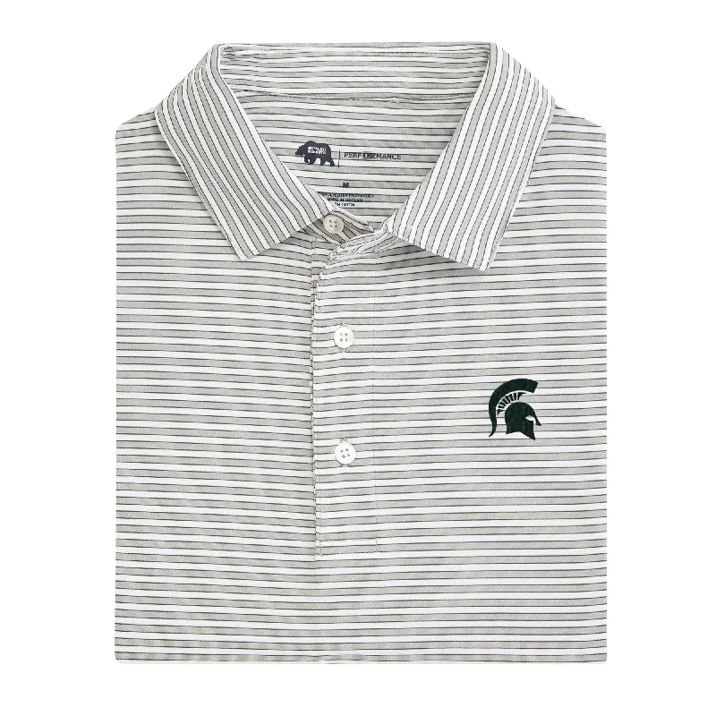 Mulligan Stripe Michigan State Performance Polo