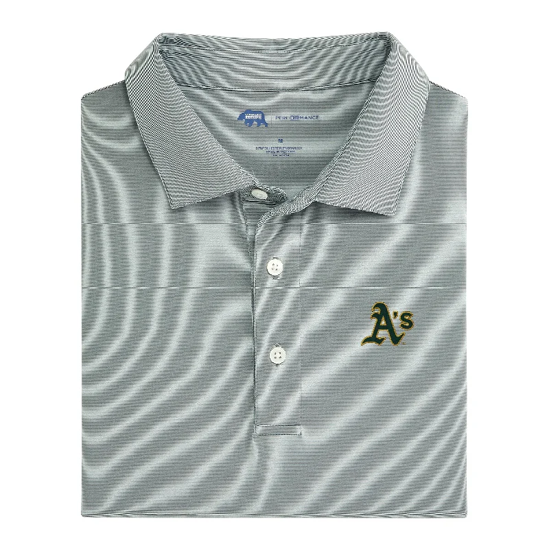 Oakland Athletics Hairline Stripe Performance Polo