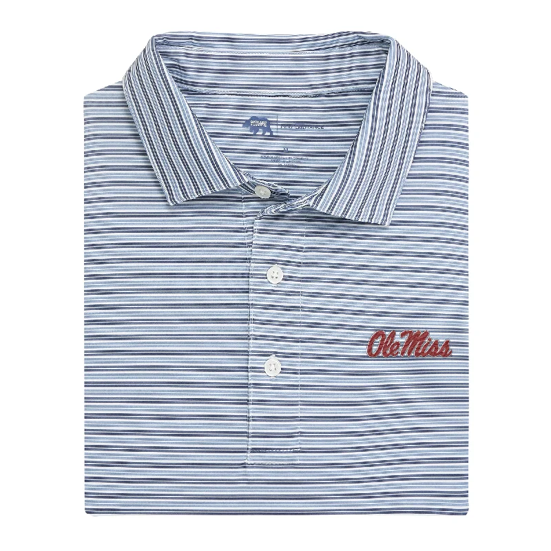 Ole Miss Wedge Stripe Performance Polo