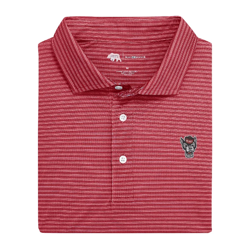 Pairing Stripe NC State Performance Pique Polo