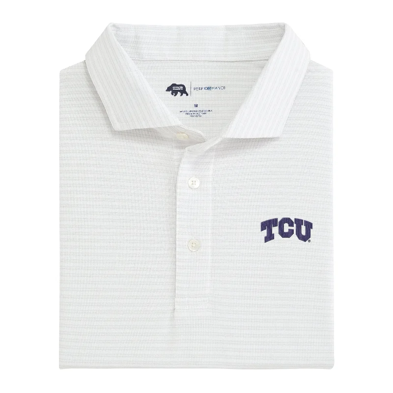 Pairing Stripe TCU Performance Pique Polo