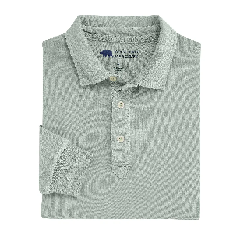 Perry Long Sleeve Polo - Blue Fox