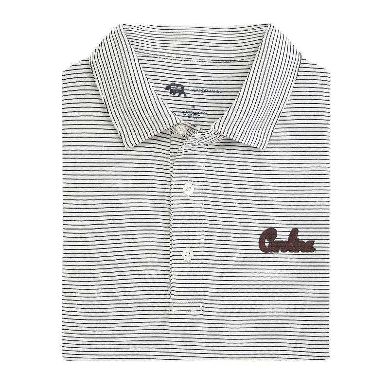 University of South Carolina Script Birdie Stripe Performance Polo