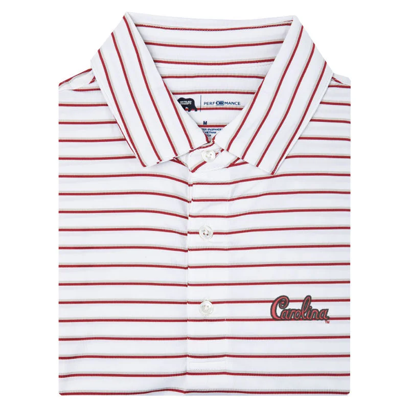 University of South Carolina Script Fairway Stripe Performance Polo