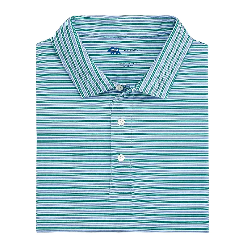 Wedge Stripe Performance Polo - Posy Green