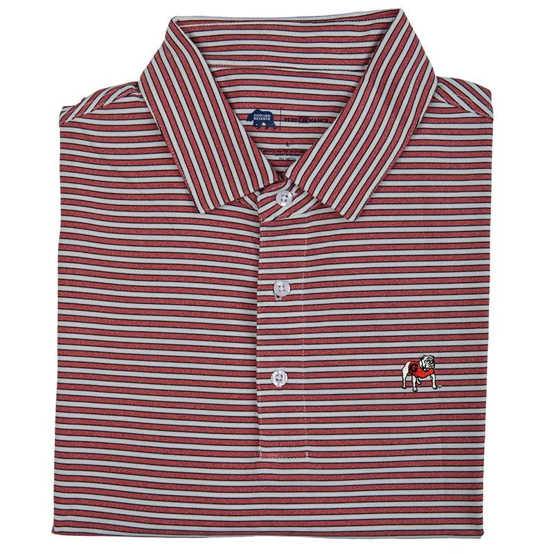 Youth Mulligan Stripe Standing Bulldog Performance Polo