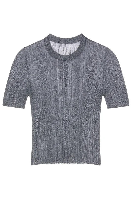 Short Sleeve Ribbed Sweater