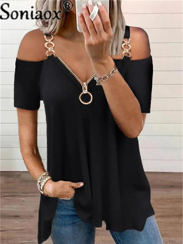 Off Shoulder Short Sleeve Shirt