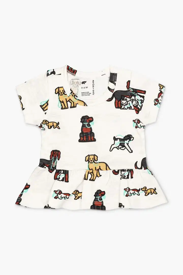 Short Sleeve Peplum Top_Dog Walker