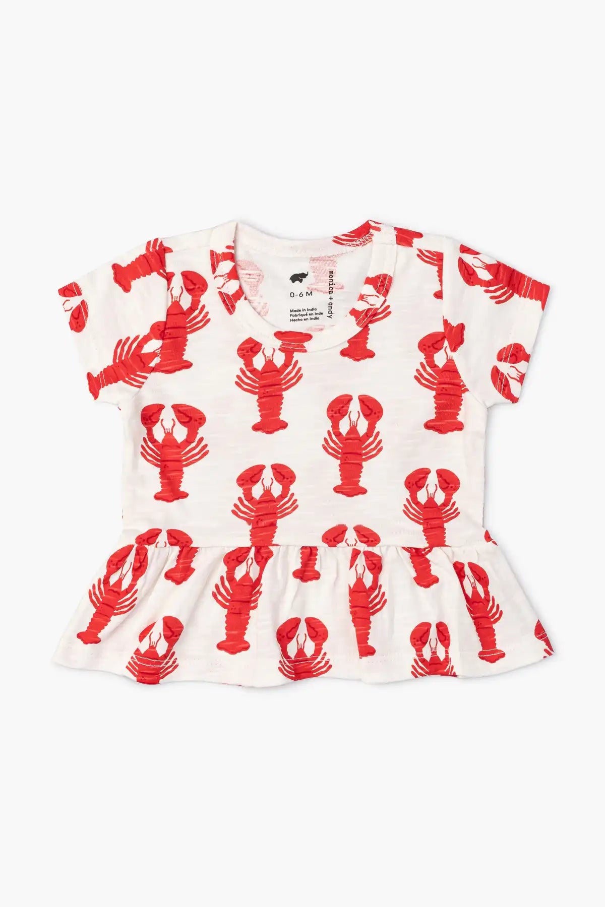 SALE - Short Sleeve Peplum Top_Lobster Claws