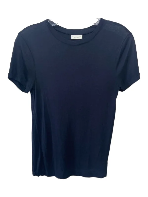 Dries Van Noten Size XS Navy Blue Modal Short Sleeve T Shirt Top