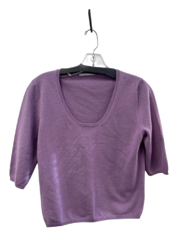 Prada Size 42 Lavender Missing Fabric Tag Scoop Neck Short Sleeve Ribbed Top