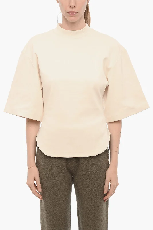 The Attico Short Sleeve Crew-neck Sweatshirt with Open Back