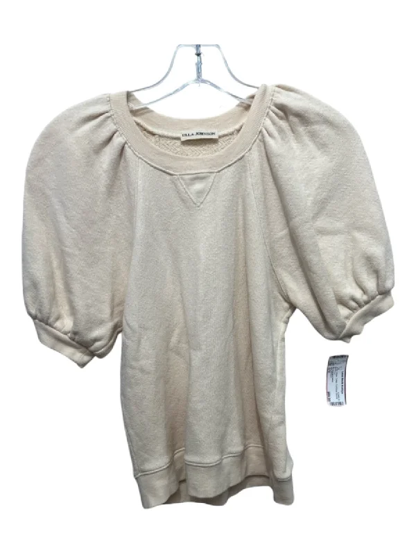 Ulla Johnson Size S/M Cream Cotton Puff Short Sleeve Top