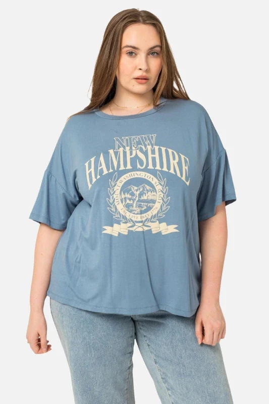 Plus Size Short Sleeve "New Hampshire" Graphic Top