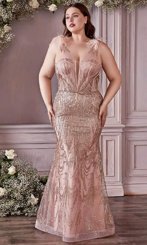 Ladivine CB087C - Sweetheart Glitter Evening Gown